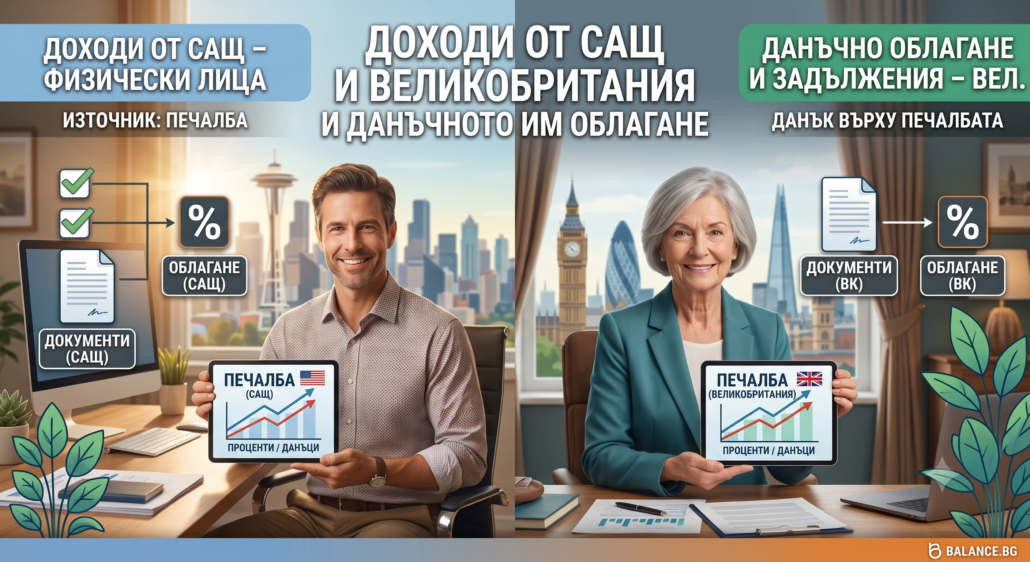Доходи от САЩ, Великобритания и трети страни: Данъчно облагане през 2026 година 1 Доходи от САЩ, Великобритания и трети страни: Данъчно облагане през 2026 година
