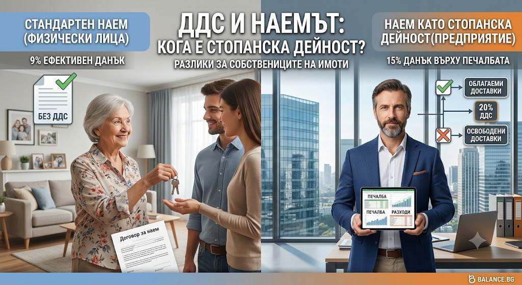 ДДС при наем и наемът като стопанска дейност